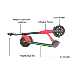 EMotorad Lil E Junior Electric Kick Scooter for Kids 6+ Years | Foldable Aluminum Alloy Frame | 100W Hub Motor & 2.6Ah Battery | Smooth Acceleration, Up to 8 km Range | Lightweight, Safe, and Fun Ride - Active Red
