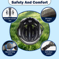 Bike Helmet - Bicycle Helmets with LED Light - Adult Youth Urban Bike Commuter, e-Bike, Scooter Helmet (58-62 cm)