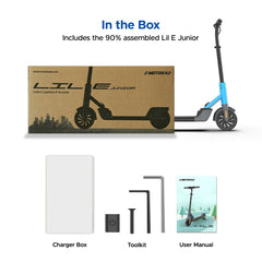 EMotorad Lil E Junior Electric Kick Scooter for Kids 6+ Years | Foldable Aluminum Alloy Frame | 100W Hub Motor & 2.6Ah Battery | Smooth Acceleration, Up to 8 km Range | Lightweight, Safe, and Fun Ride - Sporty Blue