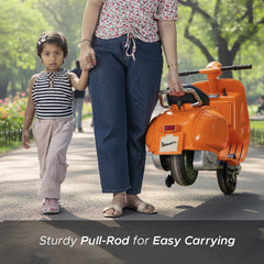 Emotorad Formula Fun Vespa Toy Ride-On Scooter (Orange), 3-6 Years