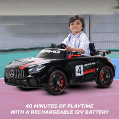 Emotorad Formula Fun Mercedes-Amg Gt4 Toy Ride-On Car (Black-Red), 3-6 Years