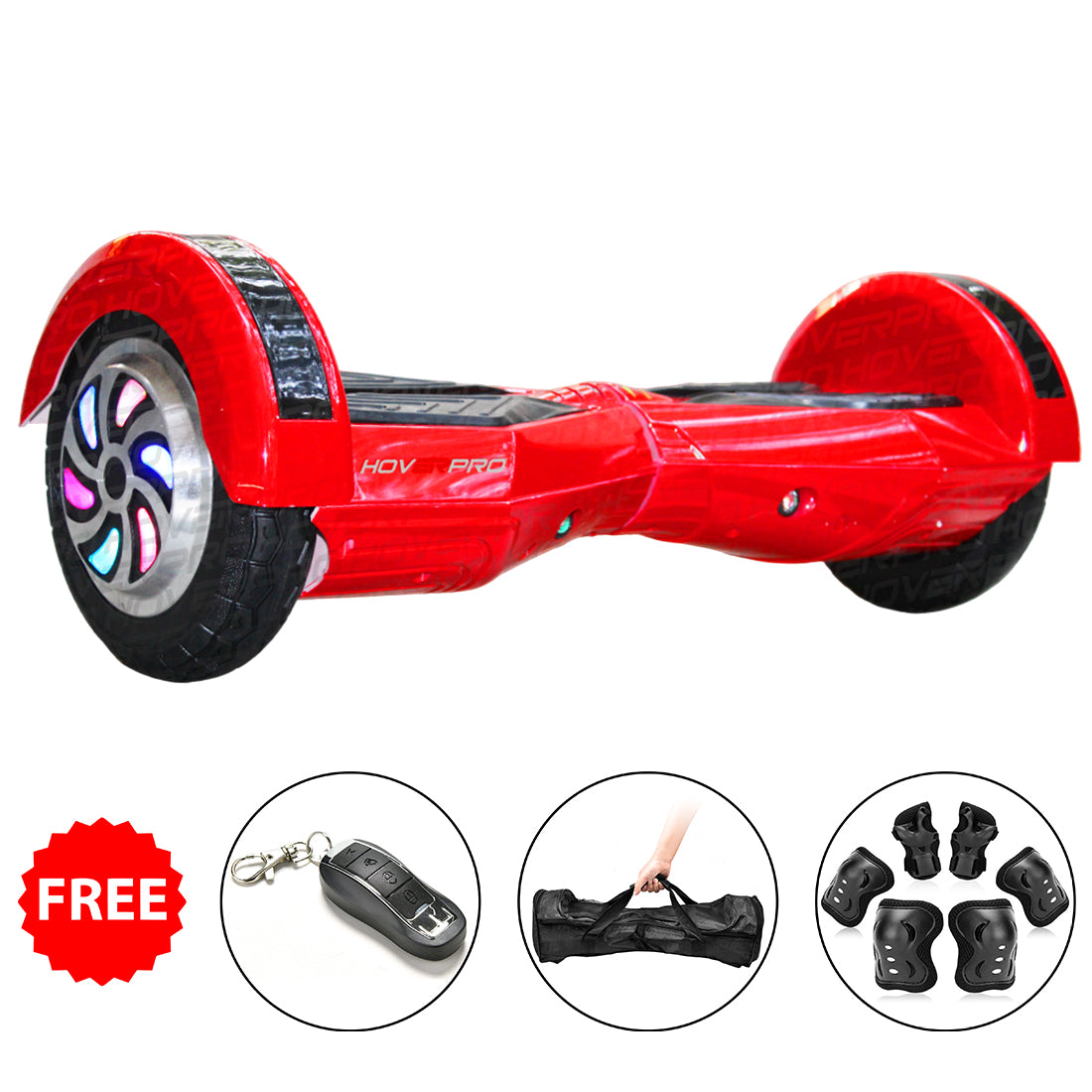 H8 Red Hoverboard with Remote, Bag and Long Range Battery