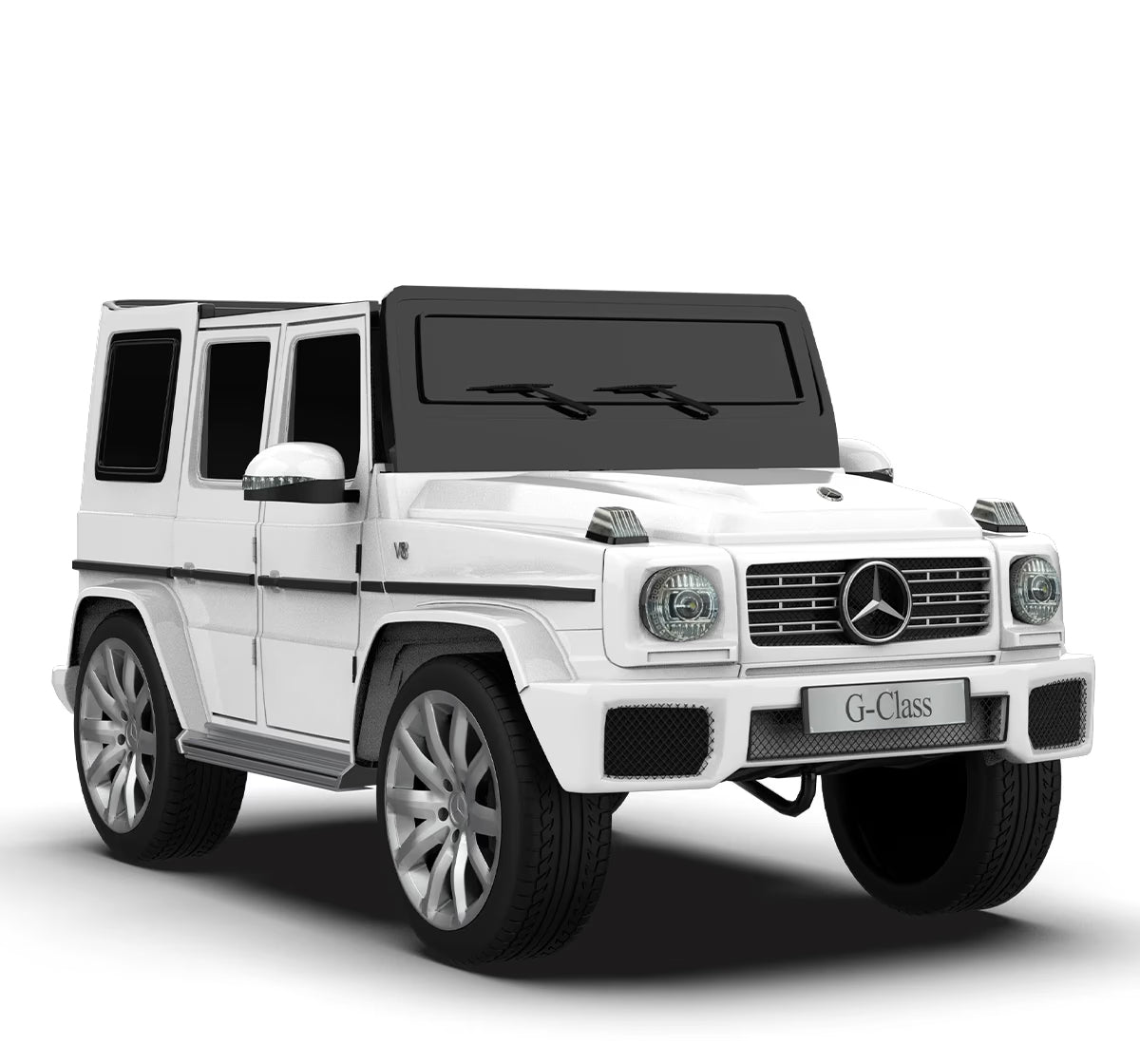 EMotorad Formula Fun Mercedes Benz G-Wagon Ride-On Car, White, 3Y+
