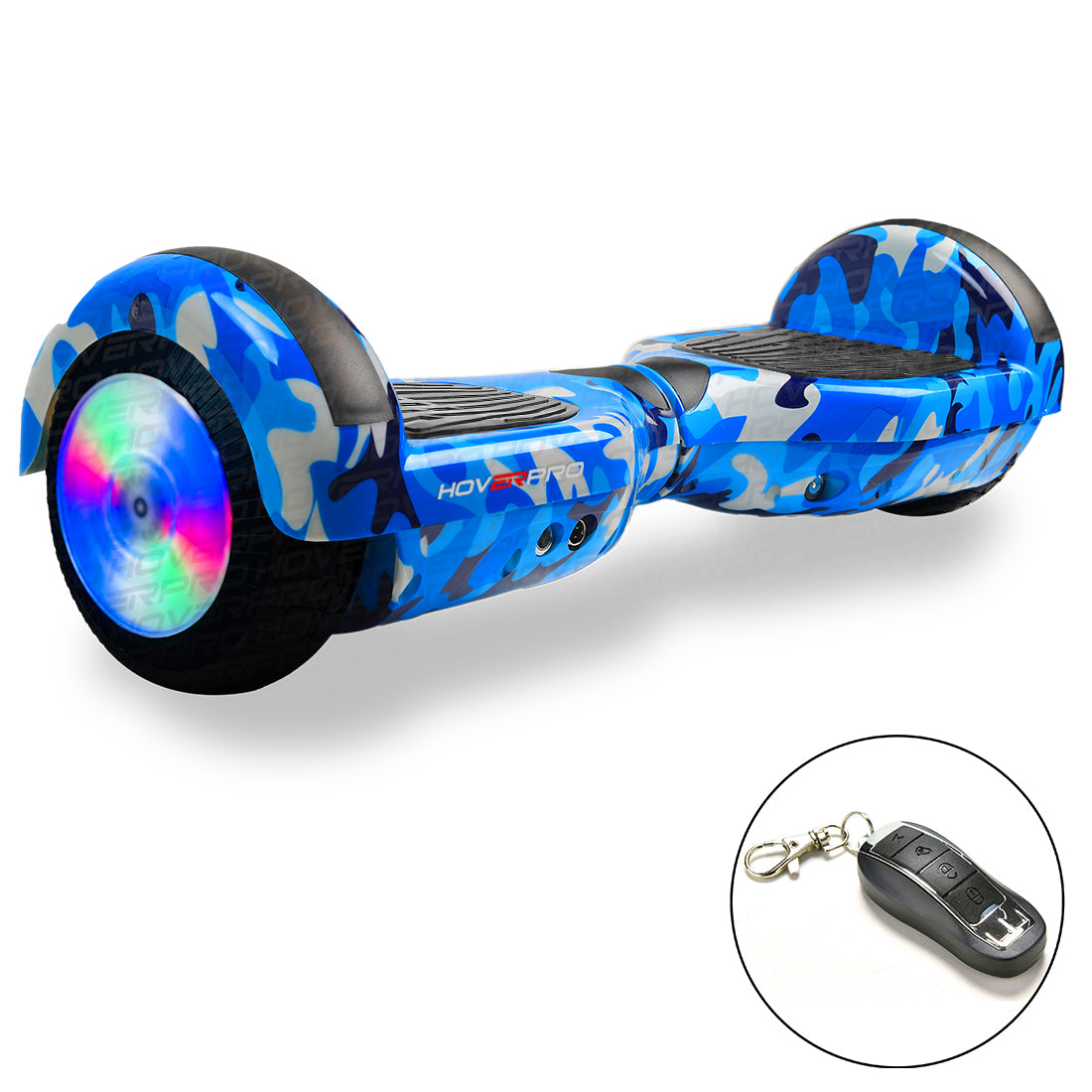 H6 Eco Military Blue Hoverboard with Bluetooth and Remote