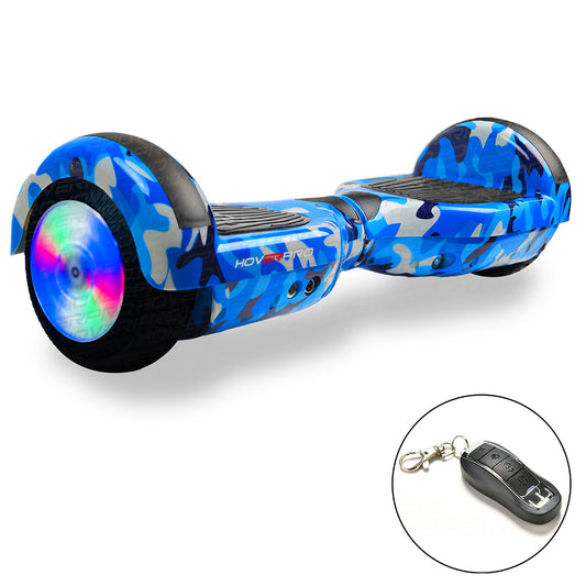 H6 Eco Military Blue Hoverboard with Bluetooth and Remote
