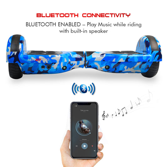H6 Eco Military Blue Hoverboard with Bluetooth and Remote