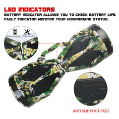 H8 Green Military Hoverboard with Remote, Bag and Long Range Battery