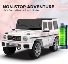 EMotorad Formula Fun Mercedes Benz G-Wagon Ride-On Car, White, 3Y+