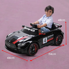 Emotorad Formula Fun Mercedes-Amg Gt4 Toy Ride-On Car (Black-Red), 3-6 Years
