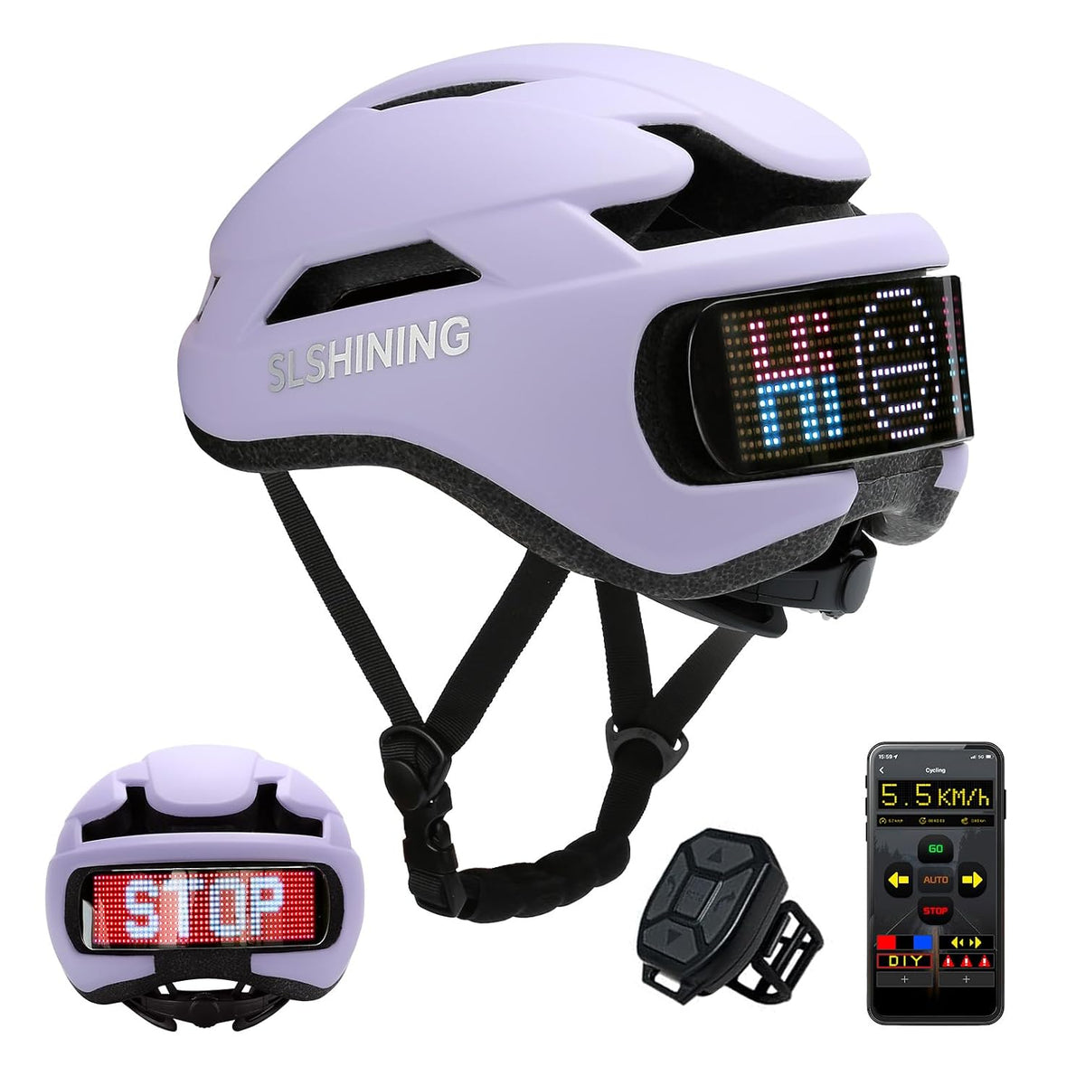 Bike Helmet - Bicycle Helmets with LED Light - Adult Youth Urban Bike Commuter, e-Bike, Scooter Helmet (58-62 cm)