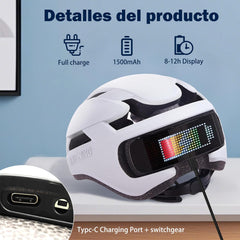 Bike Helmet - Bicycle Helmets with LED Light - Adult Youth Urban Bike Commuter, e-Bike, Scooter Helmet (58-62 cm)