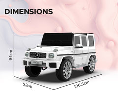 EMotorad Formula Fun Mercedes Benz G-Wagon Ride-On Car, White, 3Y+