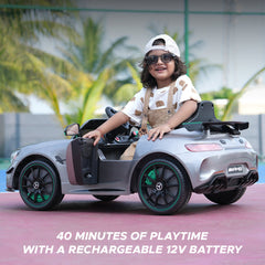 Emotorad Formula Fun Mercedes-Amg Gt4 Toy Ride-On Car (Grey-Green), 3-6 Years
