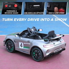 Emotorad Formula Fun Mercedes-Amg Gt4 Toy Ride-On Car (Grey-Green), 3-6 Years