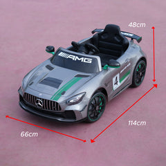 Emotorad Formula Fun Mercedes-Amg Gt4 Toy Ride-On Car (Grey-Green), 3-6 Years