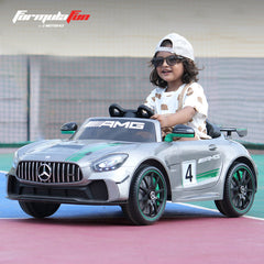 Emotorad Formula Fun Mercedes-Amg Gt4 Toy Ride-On Car (Grey-Green), 3-6 Years