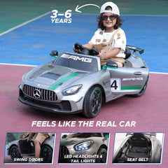 Emotorad Formula Fun Mercedes-Amg Gt4 Toy Ride-On Car (Grey-Green), 3-6 Years