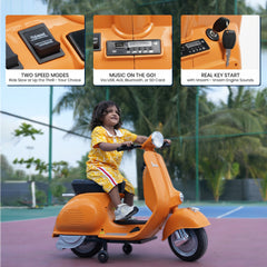 Emotorad Formula Fun Vespa Toy Ride-On Scooter (Orange),  3-6 Years