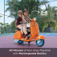 Emotorad Formula Fun Vespa Toy Ride-On Scooter (Orange),  3-6 Years