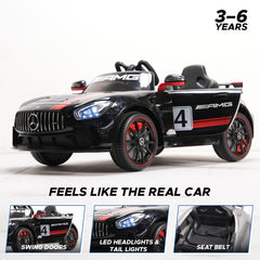 Emotorad Formula Fun Mercedes-Amg Gt4 Toy Ride-On Car (Black-Red), 3-6 Years