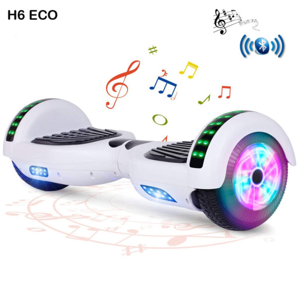 H6 Eco White Hoverboard Auto Balance