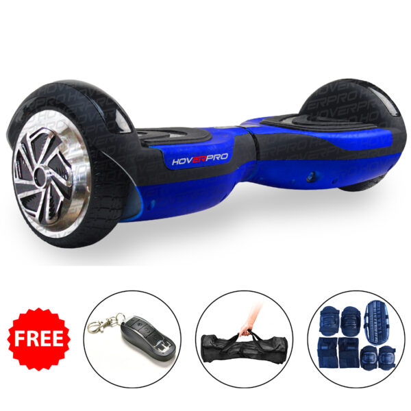 H7 French Blue and Black Dual Tone (Matt Finish) Hoverboard with Alloy Wheel