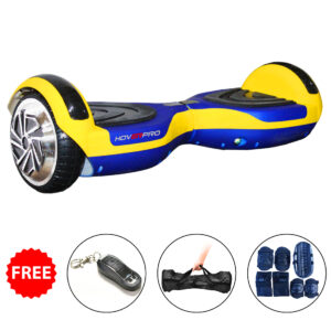 H7 French Yellow and Blue Dual Tone (Matt Finish) Hoverboard with Alloy Wheel