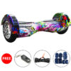 H8 Purple Graffiti Hoverboard with Remote, Bag, Long Range Battery and Alloy Wheel